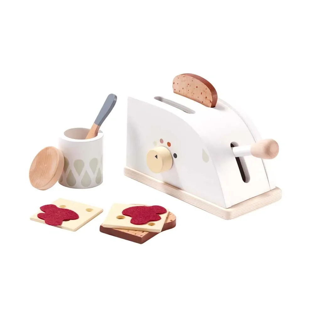 "Kids Concept game toaster made of wood with accessories image"