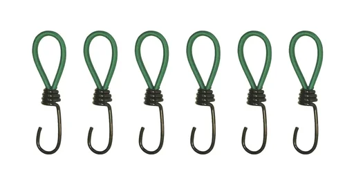 "Rubber tensioners for cargo nets, tarpaulins and luggage securing, 12 pieces image"