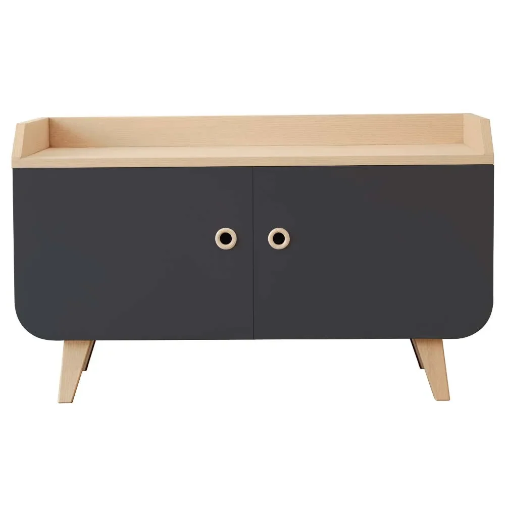 "Laurette sideboard zen, Color of the surfaces: Charbon image"