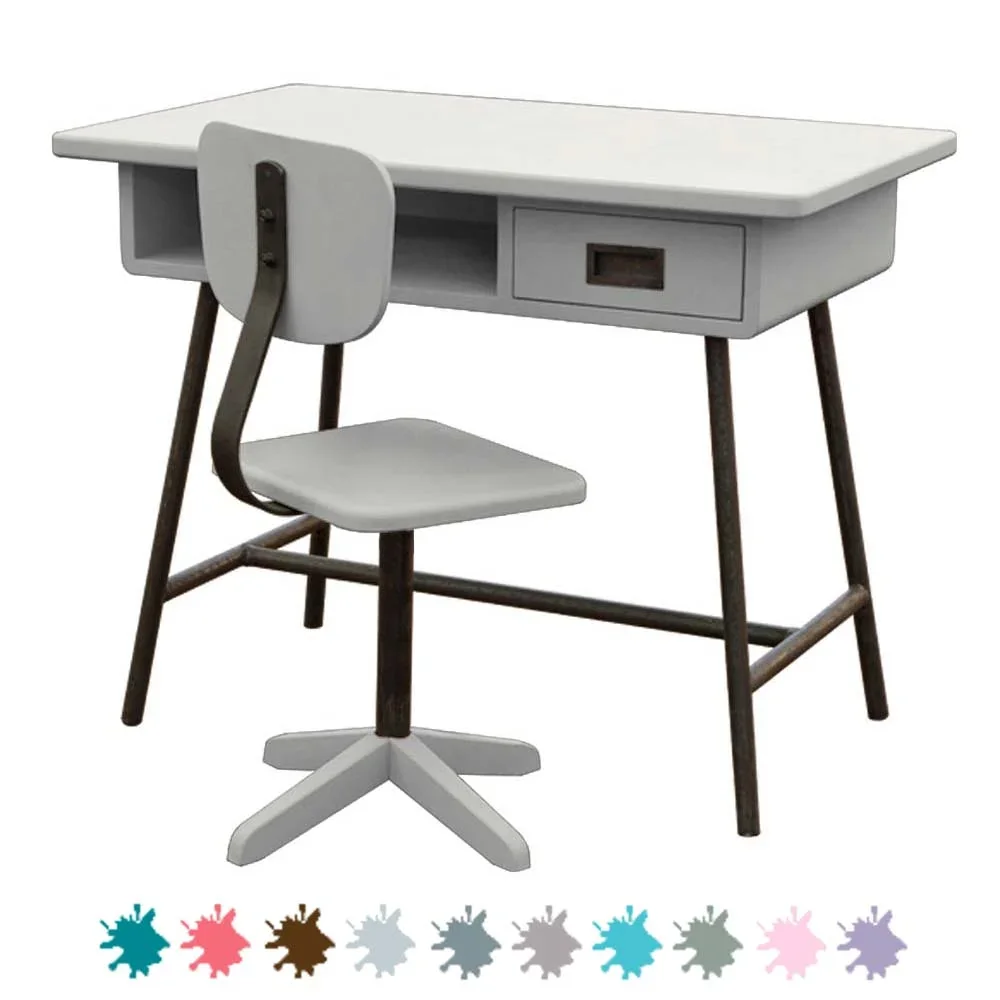 "Laurette children's desk la class with chair, Color: gray green image"