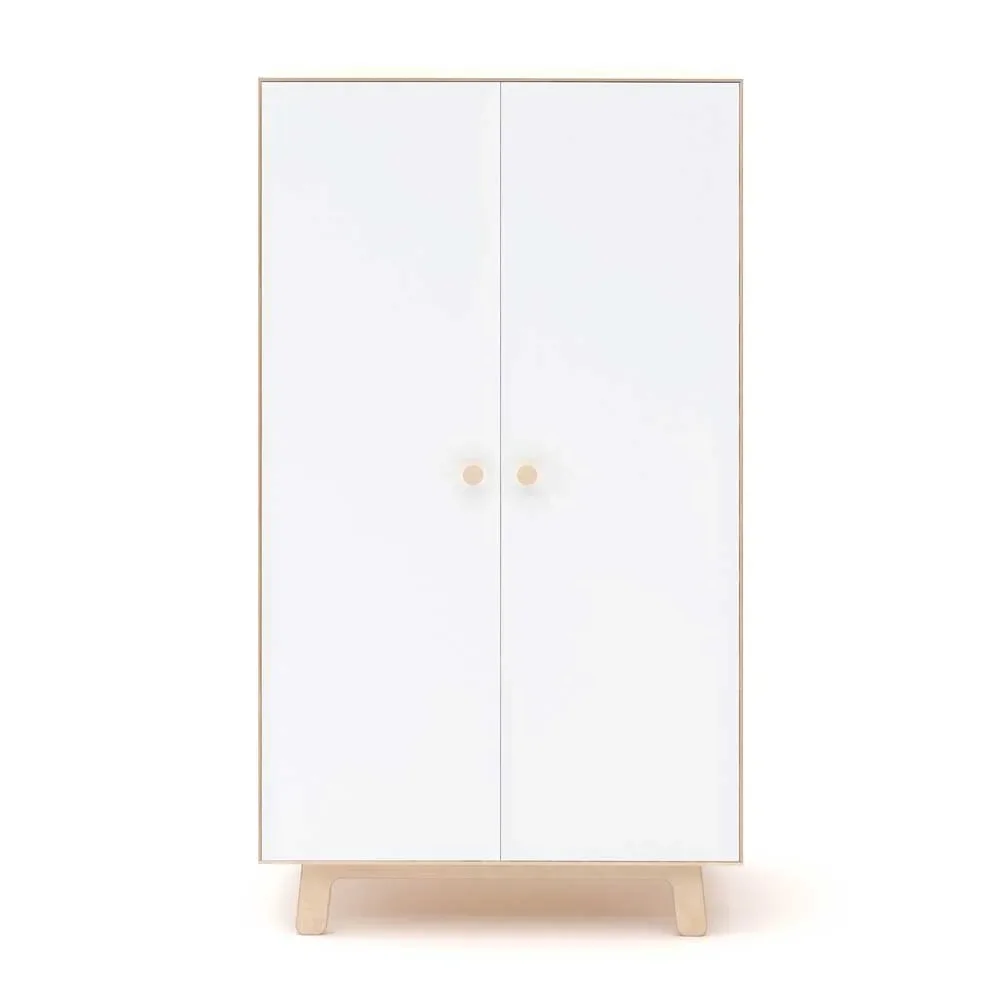"Oeuf Wardrobe Merlin Birch with white image"
