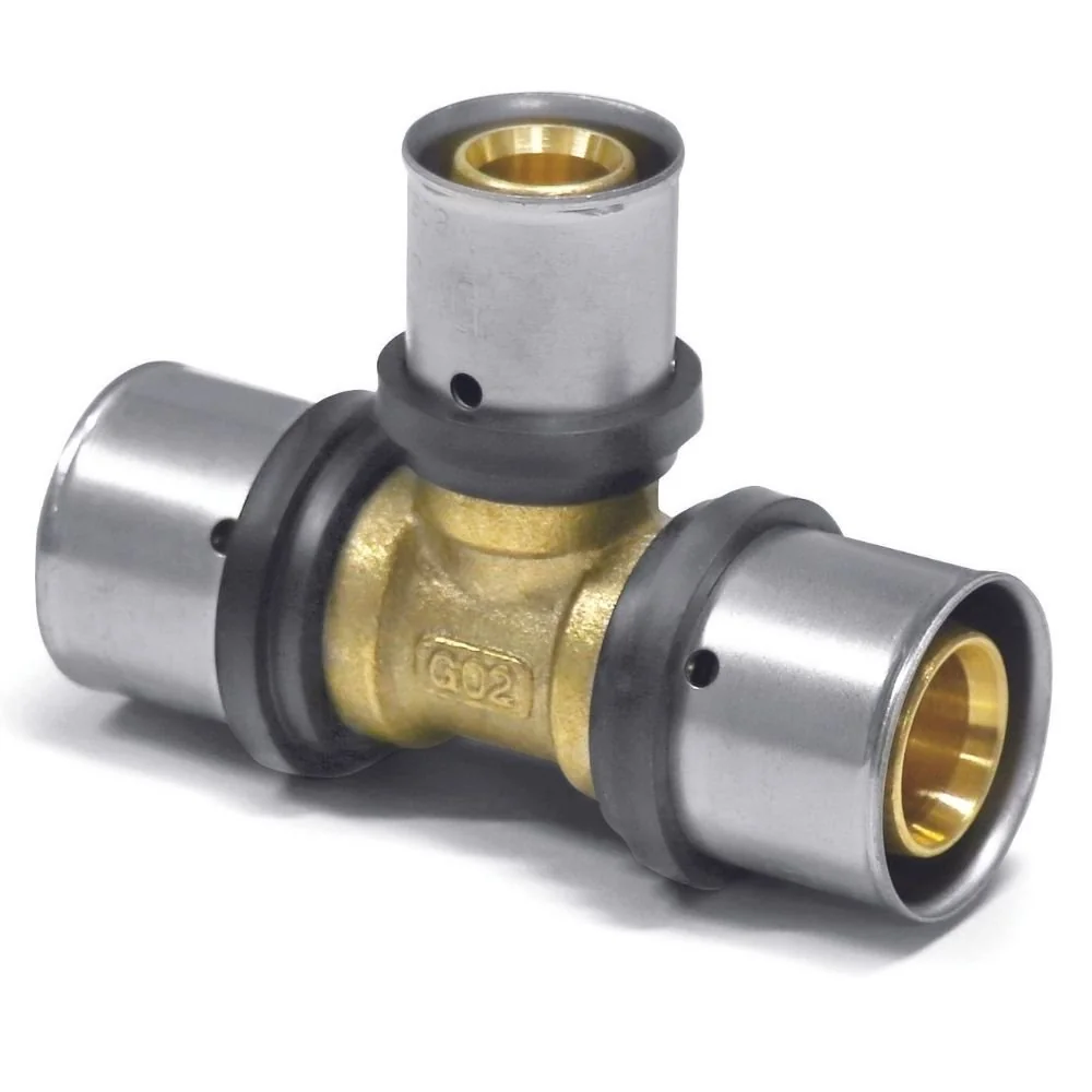 "Reduced Press Fitting T-Piece, Pipe Connector, DVGW Certified image"