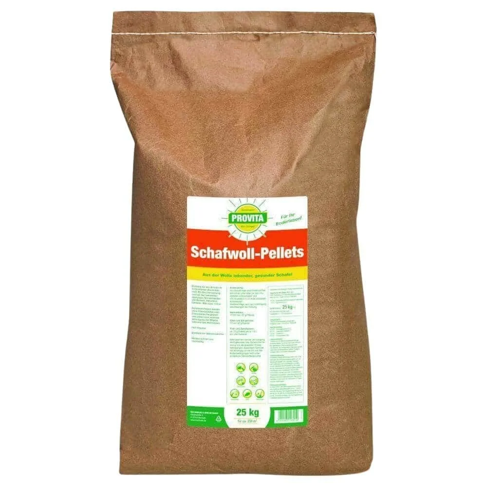 "Sheep Wool Pellets 25 kg, Wool Pellets Fertilizer, Organic Fertilizer Pellets, for approx. 250m² image"