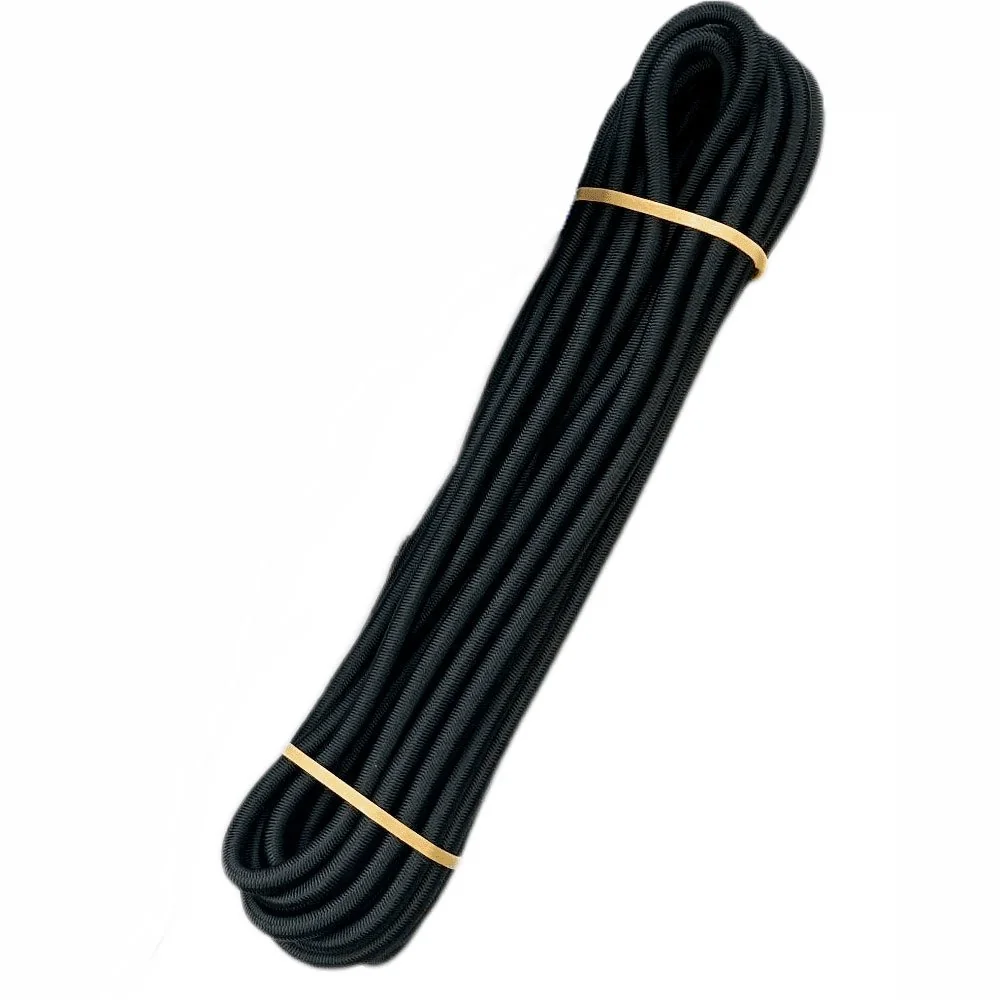 "10mm Bungee Cord, 10m Black Elastic Rope, Heavy-Duty Shock Cord image"