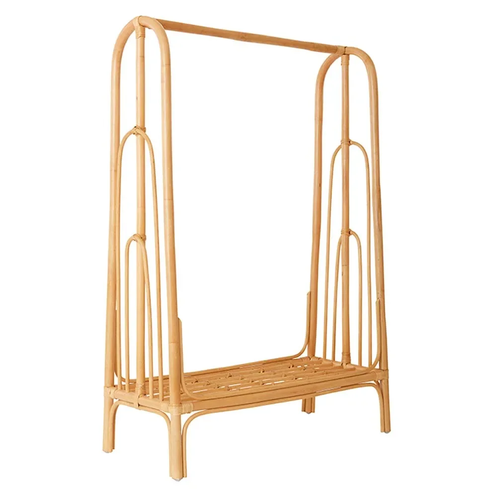 "Oyoy children clothes rack rainbow rattan nature image"