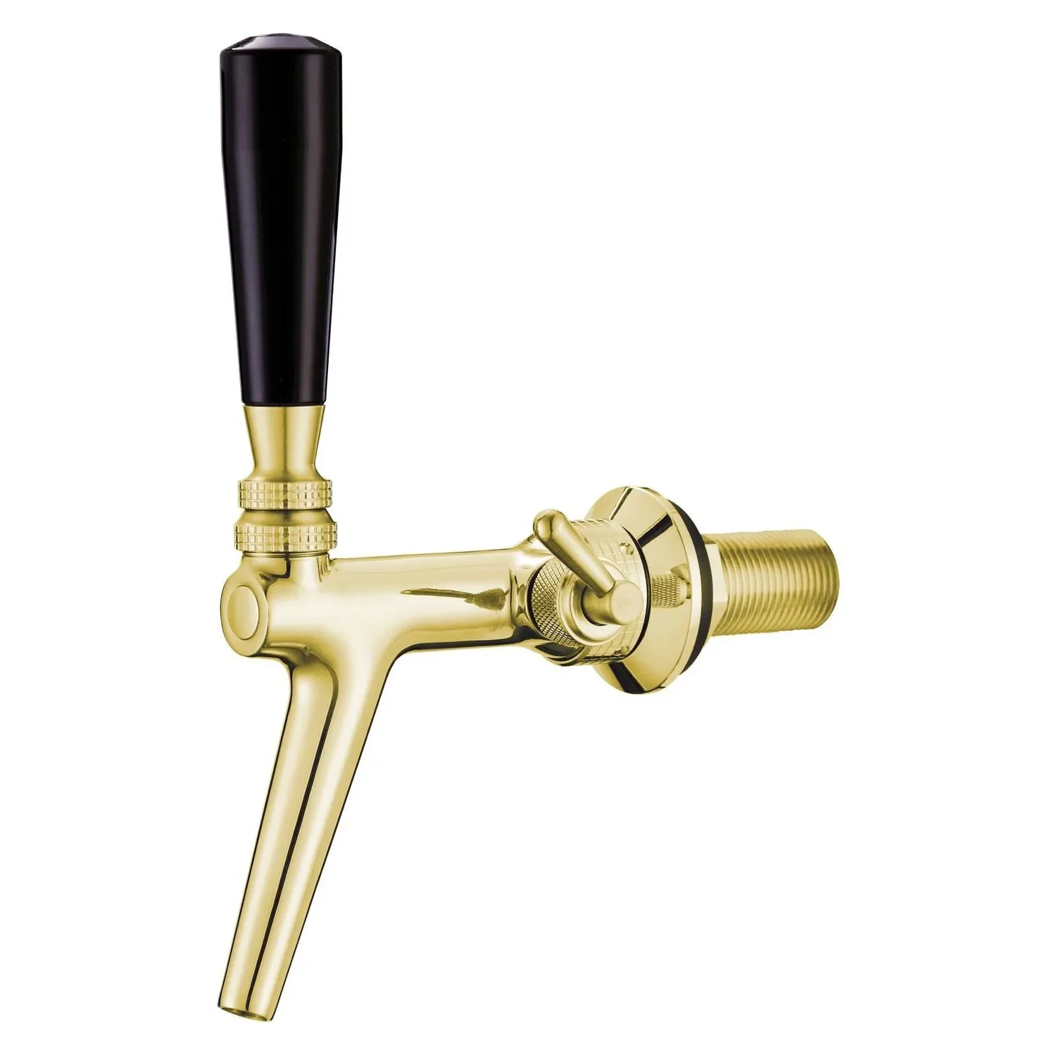 "Beer tap, Beer faucet, Compensator tap - made of stainless steel, with stainless steel compensator, gold-coloured image"