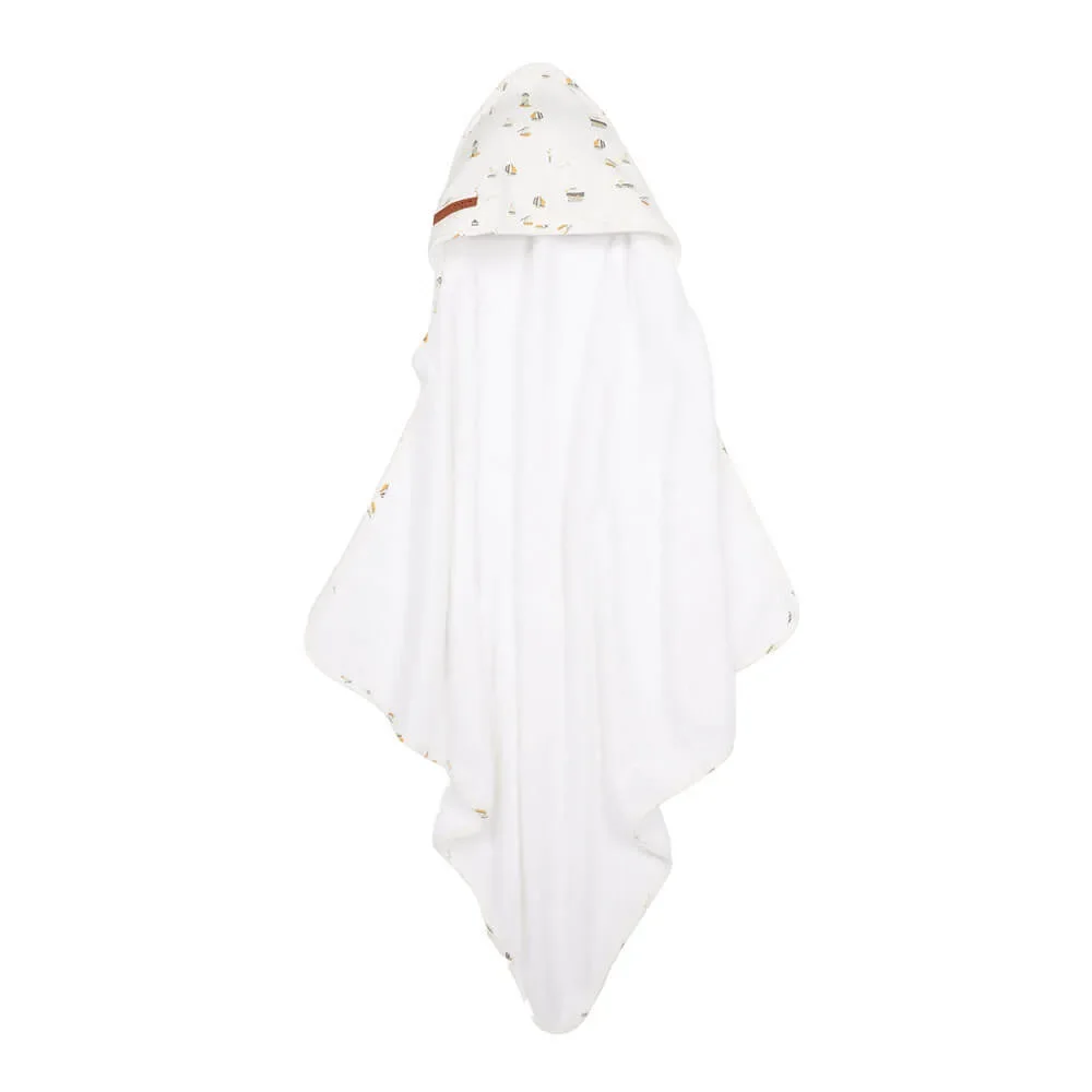 "Little Dutch hooded towel "Sailors Bay" white image"