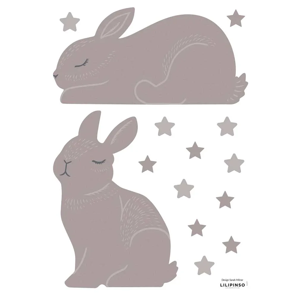 "Lilipinso Wall stickers bunny and stars taupe image"