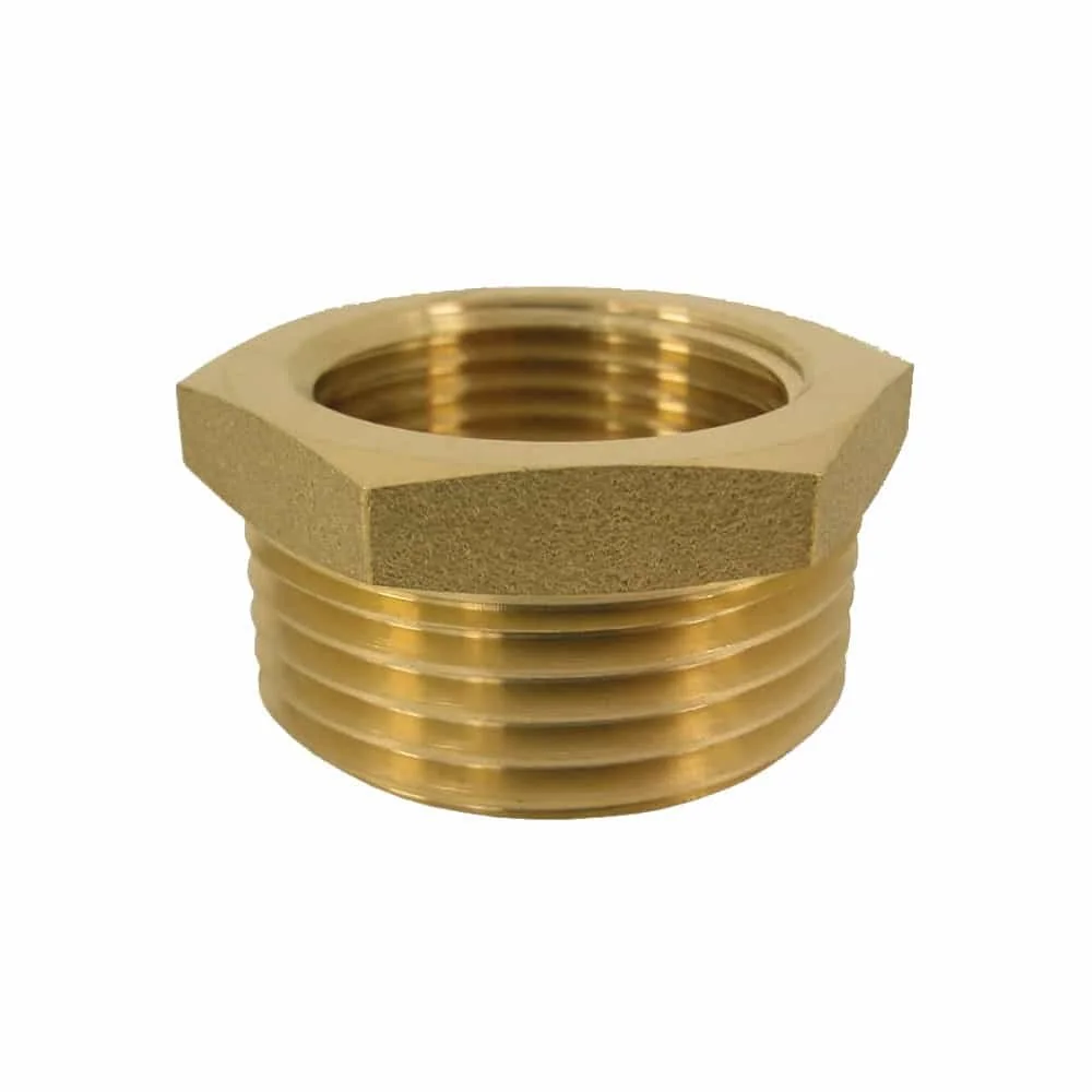 "Brass Reducer Fitting, 2" Male x 1 1/2" Female, Plumbing, Heating image"