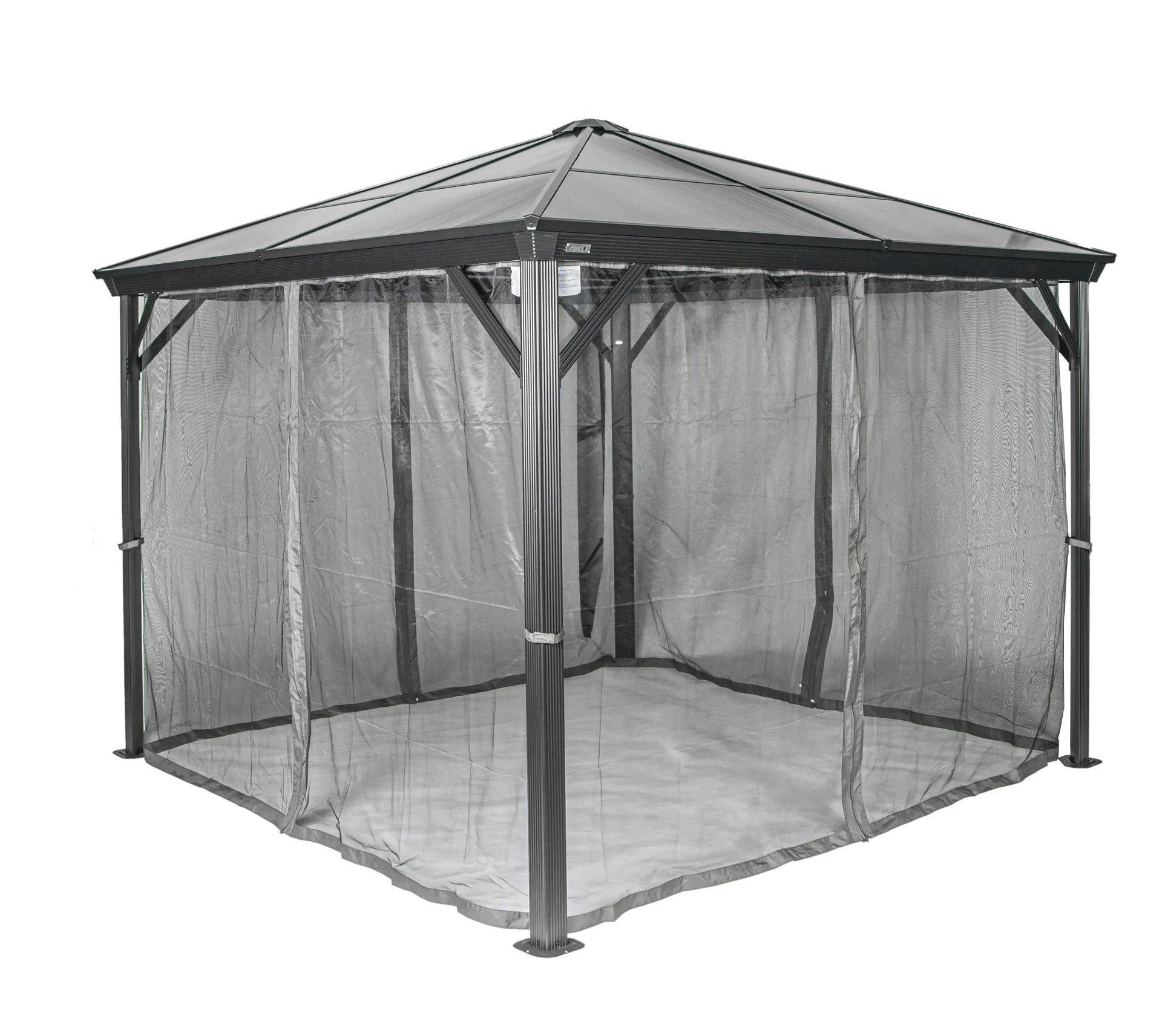 "Pavilion Verona 1014 422.5×298.3×261 cm Anthracite – Hardtop with 6mm Polycarbonate Roof image"