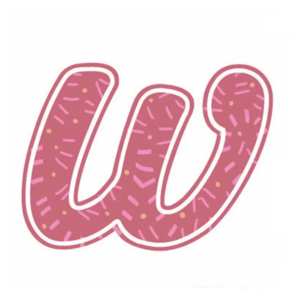 "Lilipinso sticker pink letter w image"