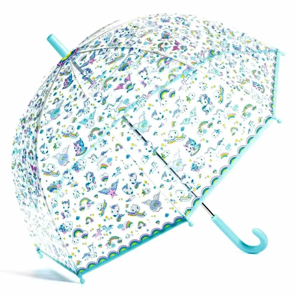 "Djeco children's umbrella unicorn blue image"