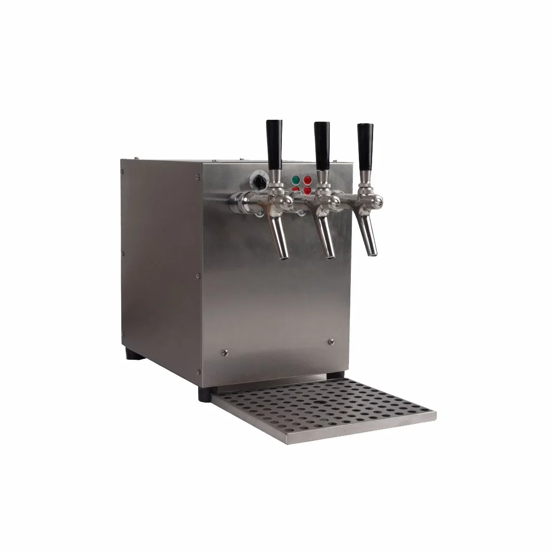 "Mulled wine dispenser, mulled wine warmer, mulled wine tap system - beverage flow heater 9 kW, with electric pump, 3-line, stainless steel housing image"