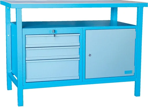 "Workbench P 1200 SLT with drawers and lockable door image"