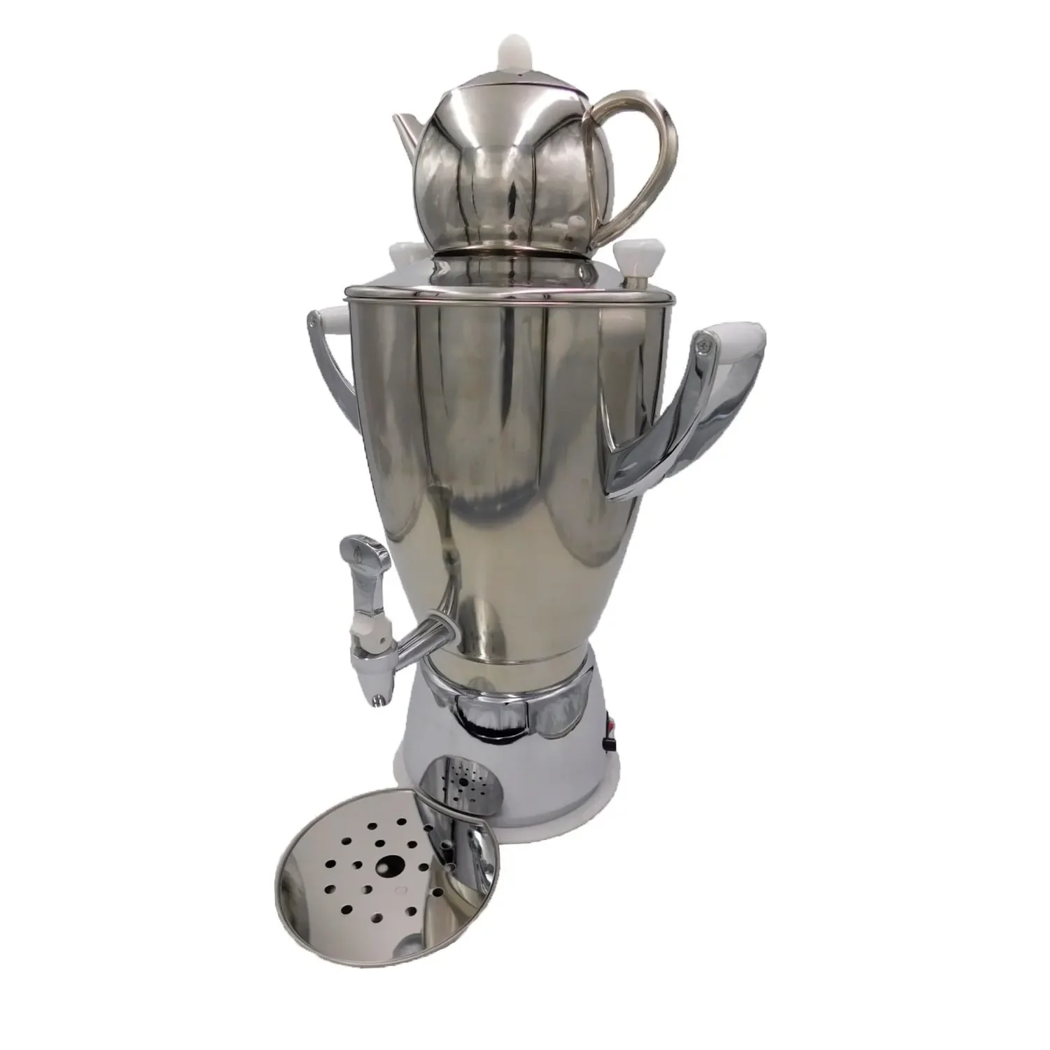 Samovar, Russian tea urn - Electric, Premium, SAMORAI 1, Silver