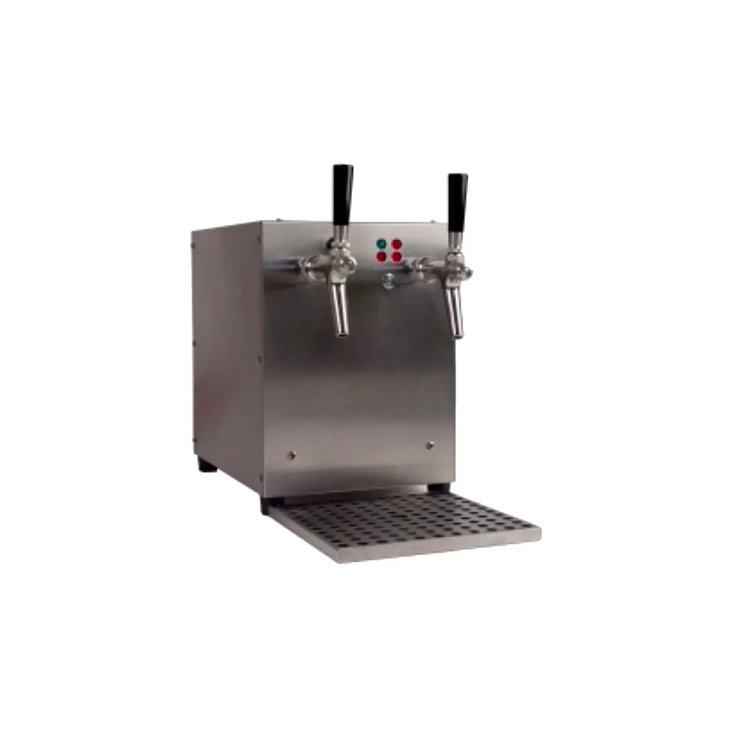 "Mulled wine dispenser, instant beverage heater, 3kW, 2-lines, with integrated air compressor, stainless steel housing image"