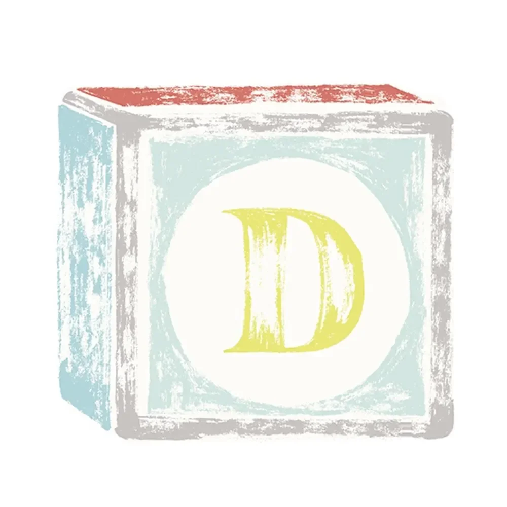 "Lilipinso sticker letter on play cubes D image"