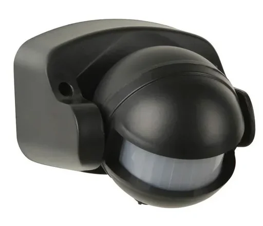 "Motion detector 180° IP44, black, max. 1000 W, range max. 12 m image"