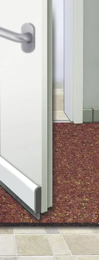"Automatic door seal, 1 m long, white, universally shortenable image"