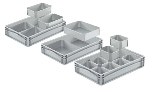 "Eurobox insert box grey 1/2 horizontal image"