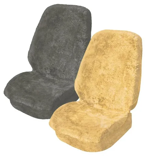 "Lambskin car seat cover, Camel image"