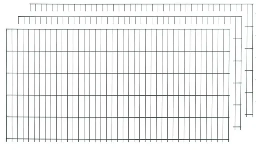"Double-rod fence panel set, green, 10 pieces, each 103 cm x 200 cm image"