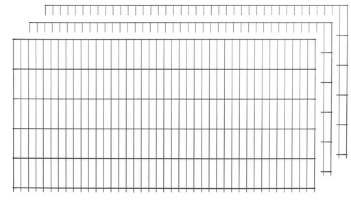 "Set of 15 anthracite welded fence panels, each 75 cm x 200 cm image"