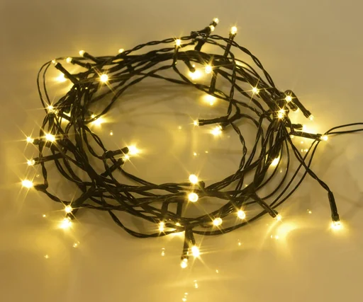 "LED light chain with 48 warm white LEDs, 3.6m, IP44, battery-operated (Batteries Not Included) image"