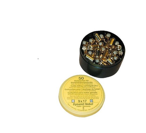 "Shot cartridges 9x17, 50 pieces, yellow image"