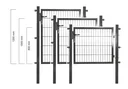 Garden gate for double-rod fence panels, anthracite, single-leaf, 80 cm high, 100 cm wide