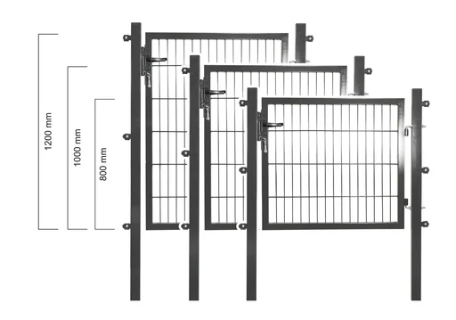 "Garden gate for double-rod fence panels, anthracite, single-leaf, 80 cm high, 100 cm wide image"
