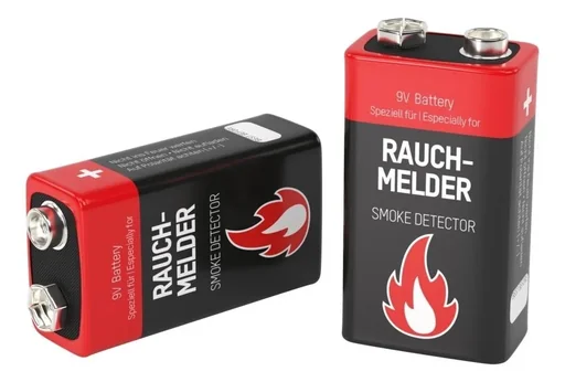 "Alkaline 9 V smoke detector battery - 6 pieces image"