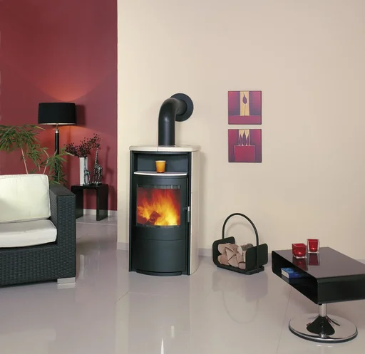 "Wood-burning stove - Taifun continuous burning 6 kW - cream tiles image"