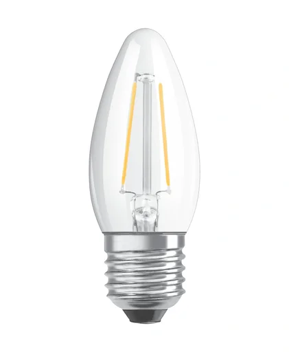 "LED STAR FILAMENT candle with 2.5 watts, E27, clear, warm white image"