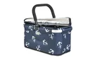 Thermo shopping basket "Falko", navy blue with white anchors, 25 liters
