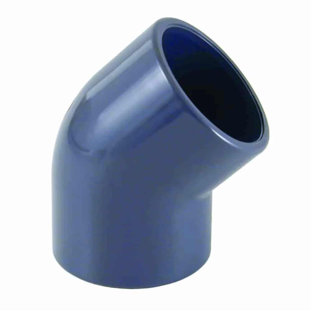 "50mm PVC 45 Degree Elbow Fitting - PN16 Socket image"