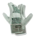 Cowhide split leather gloves Taunus green/red, 5 pairs, size 10
