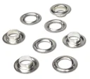 Eyelets 6.5 mm, brass - nickel-plated, 75 pieces