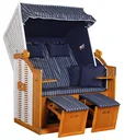 Beach chair "Ostsee" striped in royal blue