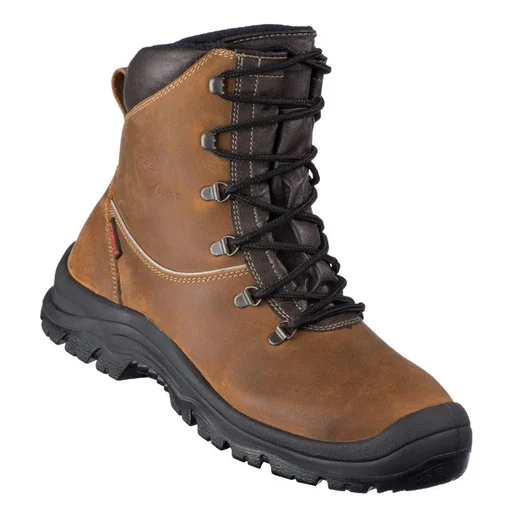 "Cut-resistant leather boots, size 43, brown image"