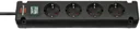 Power strip with 90° arrangement, 6-way in white