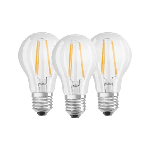 "BASE FILAMENT LED candle with 4 watts, E14, warm white, clear - 3 pieces image"