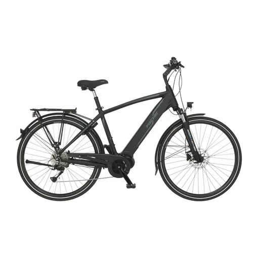 "Men's E-Bike Trekking, 28 inches, frame size 50 cm, 9-speed derailleur, matte black, VIATOR 4.1i image"