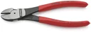 Heavy-duty side cutters with plastic coating, black atramentized, polished, 180 mm
