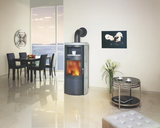 "Vito WW ECOplus (14.2kW) natural stone stove, fine dust filter, continuous burning, automatic, external air supply, hot water image"