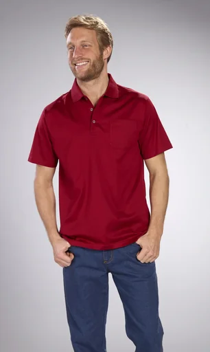 "Polo shirt with button placket, color red, size M image"