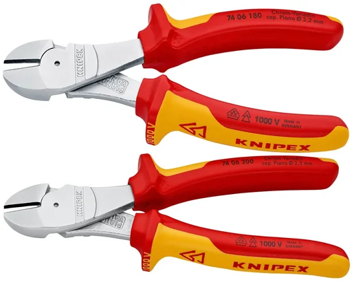 "Heavy-duty side cutters insulated with multi-component grips 180 mm image"