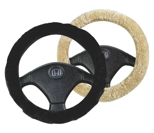 "Steering wheel cover lambskin, anthracite image"