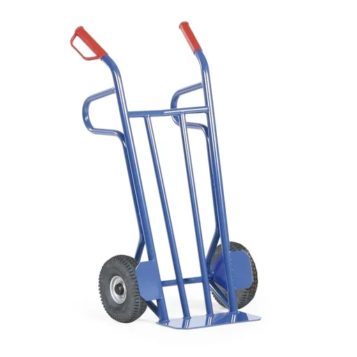 "Steel tube sack barrow with solid rubber tires 250 mm extra strong image"