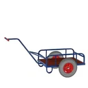Hand truck with loading area with railing, load capacity 400 kg, loading area 830 x 535 mm